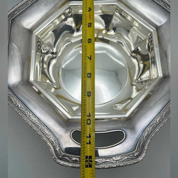 1920s KROME KRAFT FARBER BROS NYC Octagon Serving Por Dish with Lid SILVERCRAFT - Picture 14 of 14